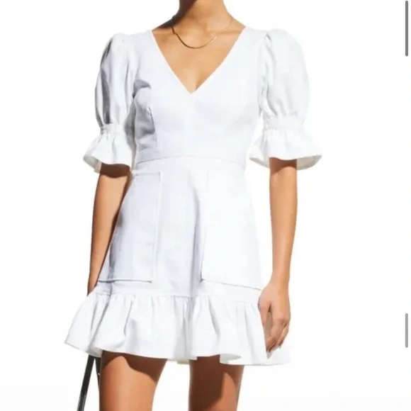 cinq a sept white denim dress Cinq A Sept Women's White Denim Lenessa Dress - White